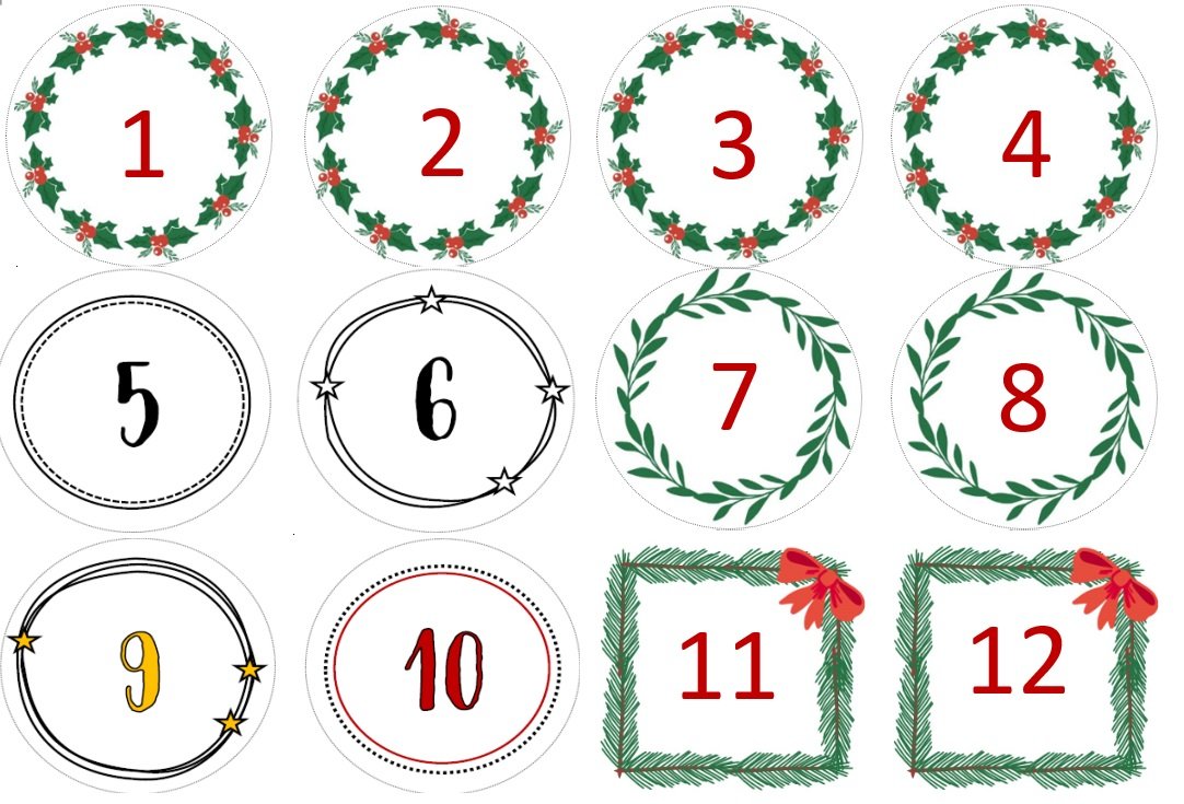 free printable numbers for the advent calendar
